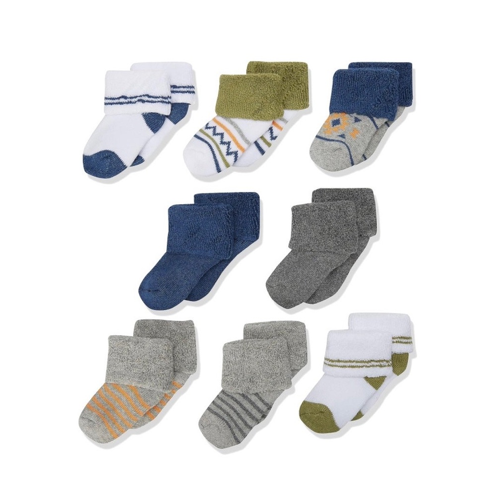 Luvable Friends Baby Socks Set - Blue, Green, Gray